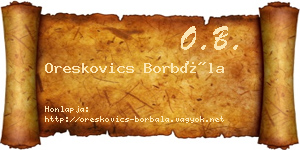 Oreskovics Borbála névjegykártya